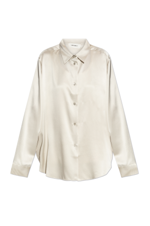 Tシャツ・カットソー PLAIN FW25 SILK SATIN SHIRT (44942094 901) Women's Cropped T-shirt in satin, knit and tulle | Blue | Diesel